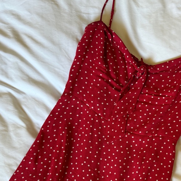 Reformation Red Polka Dot Dress - Picture 4 of 4